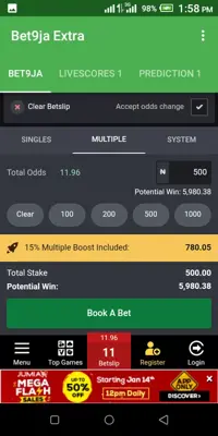 Bet9ja Extra with predictions and Livescores android App screenshot 0