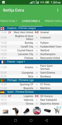 Bet9ja Extra with predictions and Livescores android App screenshot 3